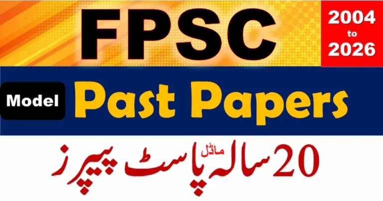 Free FPSC MCQs Download PDF for Preparation 2026