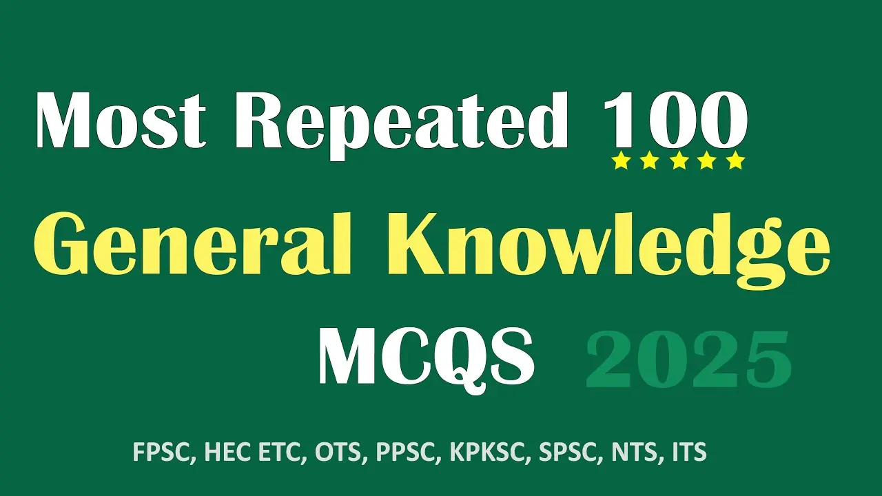 100 Most Repeated PPSC MCQs of the Last 10 Years