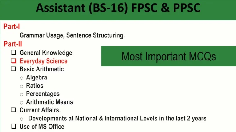 FPSC Assistant MCQs