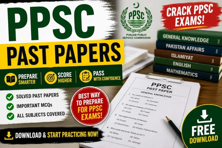 PPSC Past Papers 2026 – Solved MCQs, Answers & Practice Tests