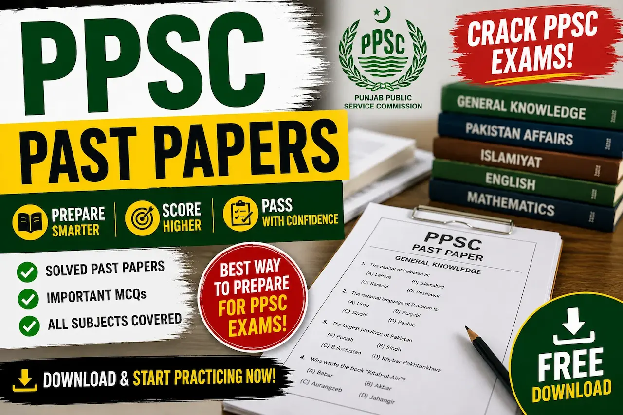 PPSC Past Papers 2026 – Solved MCQs, Answers & Practice Tests