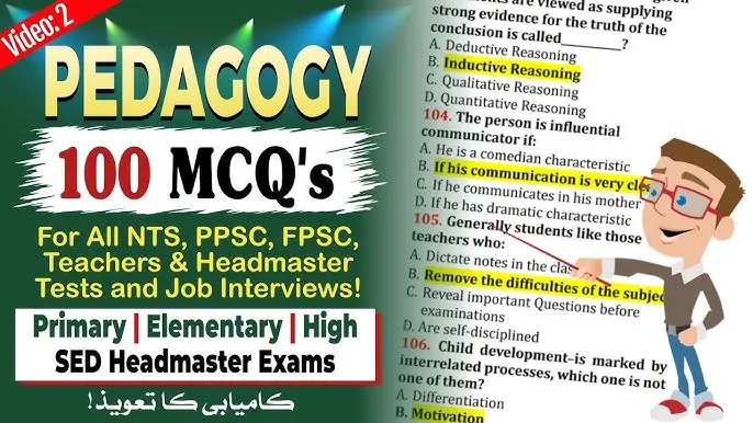 Pedagogy MCQs for PPSC Educators Test with Answers