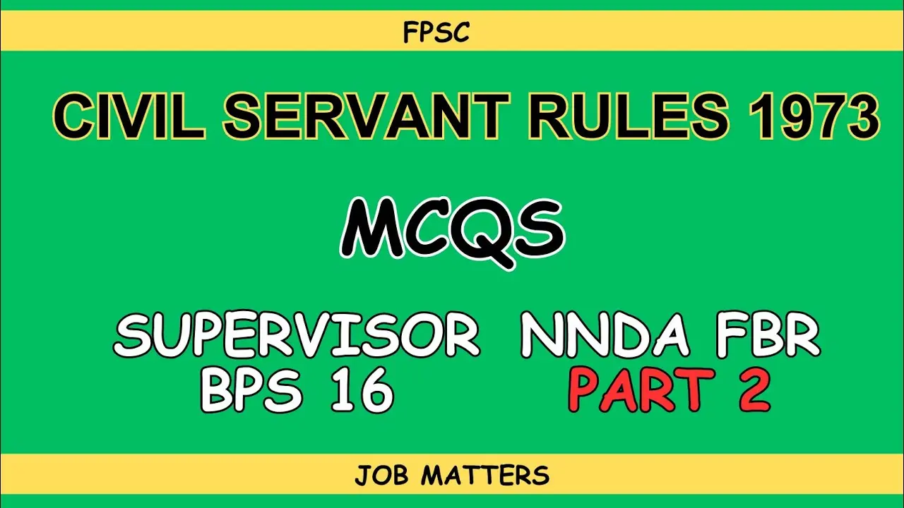 Civil Servants Act 1973 MCQs with Answers Guide
