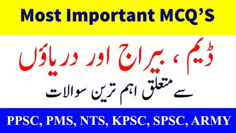 Pakistan Rivers and Dams: NTS MCQs Guide