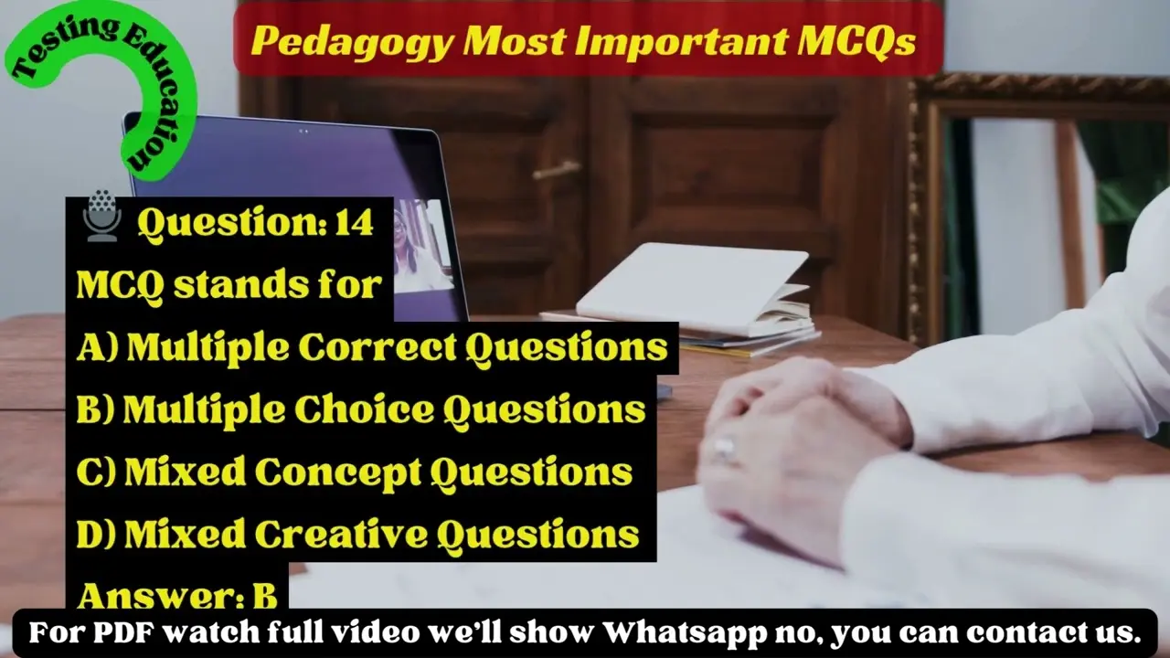 Pedagogy MCQs for Punjab School Educator and SST Jobs 2026 with Answers